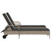 vidaXL Sun Lounger Light Grey PE Rattan Standard Foldable Sun Lounger