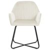 vidaXL Dining Chair Set of 2 Cream Velvet Standard Ergonomic