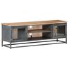 vidaXL TV Cabinet Grey Solid acacia wood, glass, steel Medium TV Cabinet