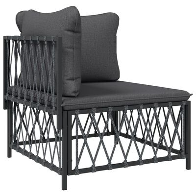 vidaXL 10 Piece Patio Lounge Set with Cushions Anthracite Steel