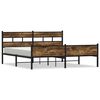vidaXL Bed Frame Smoked Oak Steel, Engineered Wood 76.0 x 80.0 in