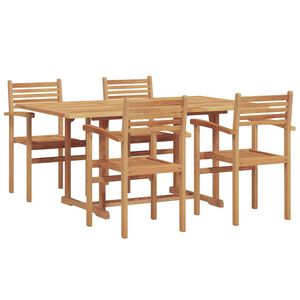 vidaXL Garden Dining Set 5 pcs Natural Solid Acacia Wood