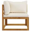 vidaXL Sofa Set Set of 2 Cream White Solid Acacia wood, Polyester