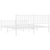 vidaXL Bed Frame White Steel Double Rectangular Traditional