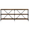 vidaXL Console Table Smoked Oak Engineered Wood and Iron Large
