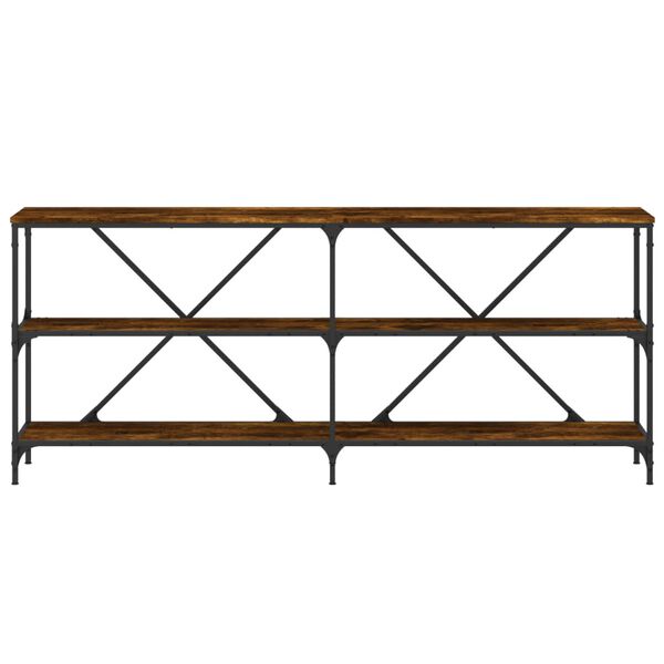 vidaXL Console Table Smoked Oak Engineered Wood and Iron Large