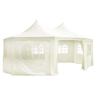 vidaXL Octagonal Party Tent Cream 19.7'x14.4'x11.5'