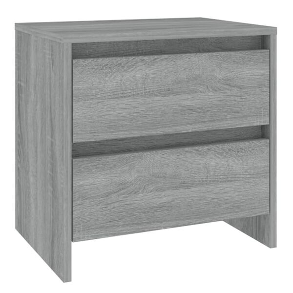 vidaXL Bedside Cabinet Set of 2 Grey sonoma Engineered wood