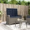 vidaXL Reclining Garden Bench Grey and Navy Blue