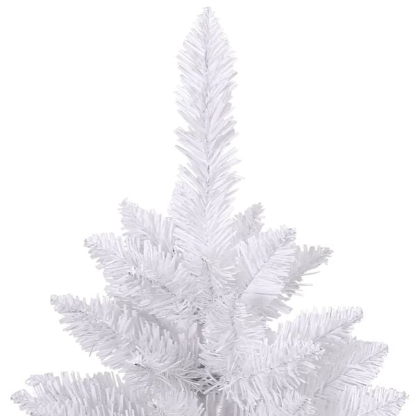 vidaXL Artificial Hinged Christmas Tree White PVC, Metal Large