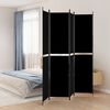 vidaXL 4-Panel Room Divider Black 78.7"x86.6" Fabric