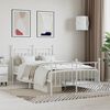 vidaXL Bed Frame White Powder-Coated Steel 47.2 x 78.7 in Bed Frame