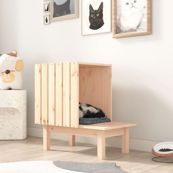 vidaXL Cat House Unfinished Pine Solid pine wood Medium Durable