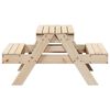 vidaXL Picnic Table Natural Solid pine wood Medium