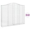 vidaXL Arched Gabion Baskets 10 pcs 78.7x11.8x160/180" Galvanised Iron