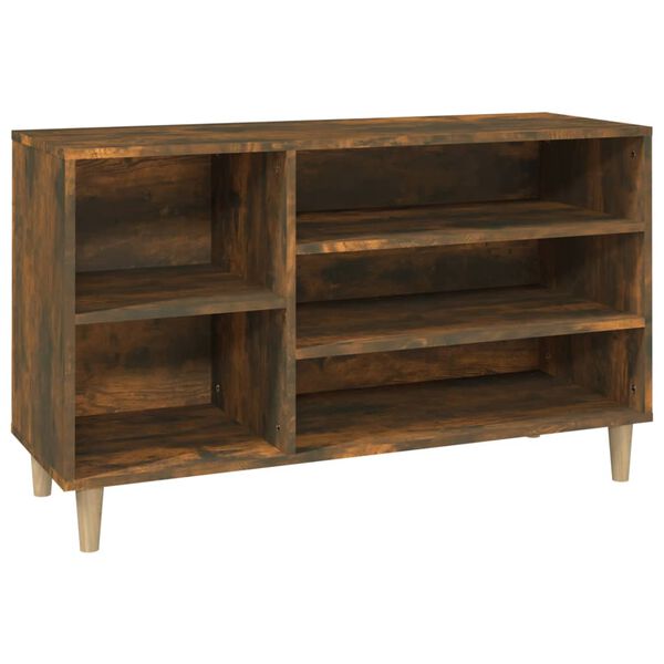 vidaXL Shoe Cabinet Smoked oak Engineered wood 40.2x14.2x23.6 in