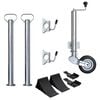 vidaXL Trailer Jack Wheel 2.36 " with 2 Support Tubes and 2 Split Clamps