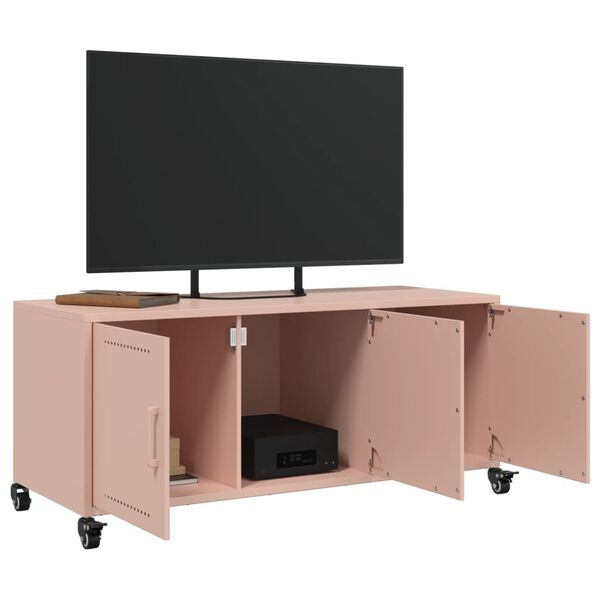 vidaXL TV Cabinet Pink Cold-rolled Steel Medium Storage TV Cabinet