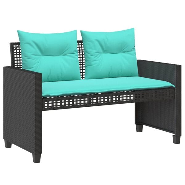 vidaXL Patio Sofa Set Black PE rattan Large Removable Covers
