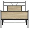 vidaXL Bed Frame Sonoma Oak Engineered wood and steel Small Single
