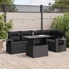 vidaXL Garden Sofa Set Black PE Rattan Large Modular Garden Furniture