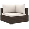 vidaXL Garden Lounge Set Rattan - Brown, Cushion - Cream