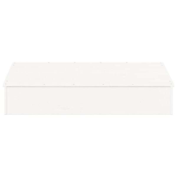 vidaXL Sandpit White Solid Pine Wood Medium Durable Wooden Sandpit