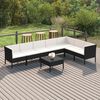 vidaXL Garden Lounge Set Black PE rattan Standard Modular