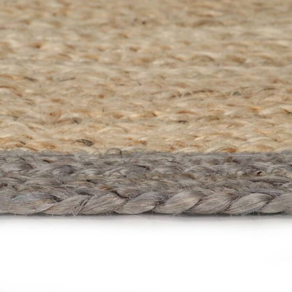 vidaXL Handmade Rug Jute with Gray Border 82.7"