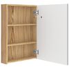 vidaXL Bathroom Cabinet White and oak MDF with melamine finish, glass