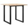 vidaXL Dining Table Natural Pine and Black Steel