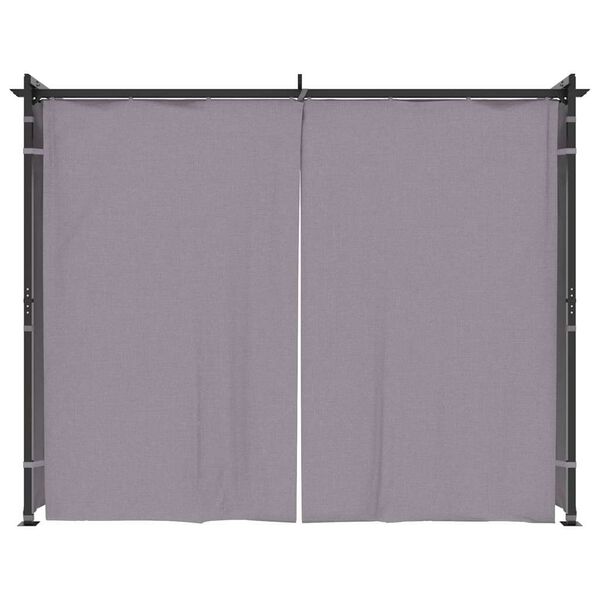 vidaXL Gazebo with Curtains 9.8x9.8' Anthracite Steel