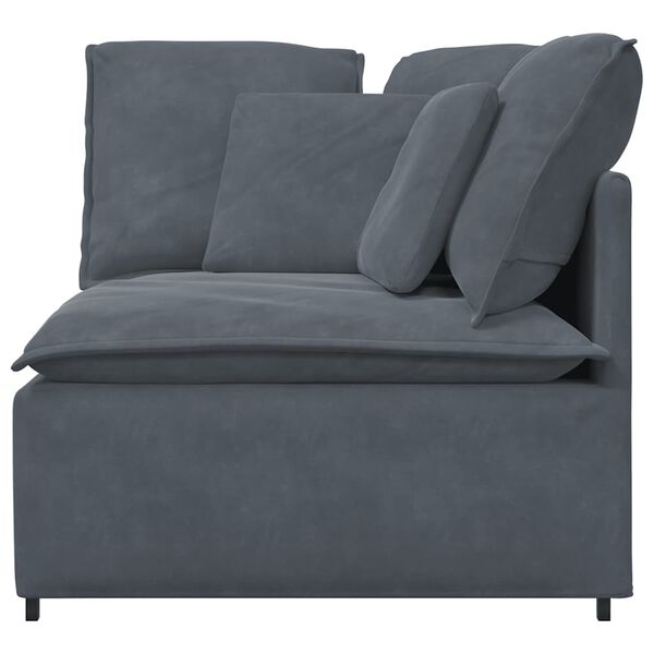 vidaXL Modular Sofa Dark grey Velvet (100% polyester), Metal, Foam