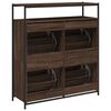 vidaXL Shoe Cabinet Brown Oak Engineered Wood 39.4x13.4x44.1 in