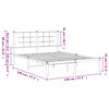 vidaXL Bed Frame White Powder-Coated Steel 55x75 in Bed Frame