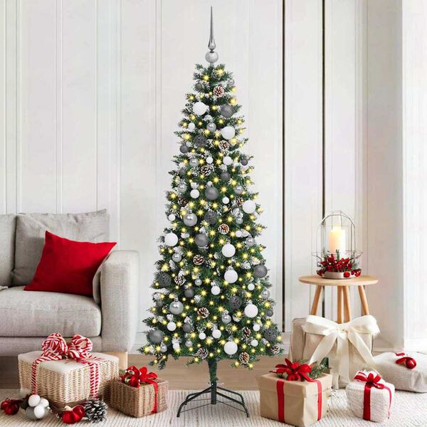 vidaXL Artificial Christmas Tree with 300 LEDs Green 70.87 in