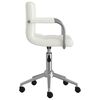 vidaXL Dining Chair White Chromed steel, faux leather Adjustable Swivel
