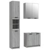 vidaXL Bathroom Furniture Set Gray Sonoma Engineered wood, glass Standard