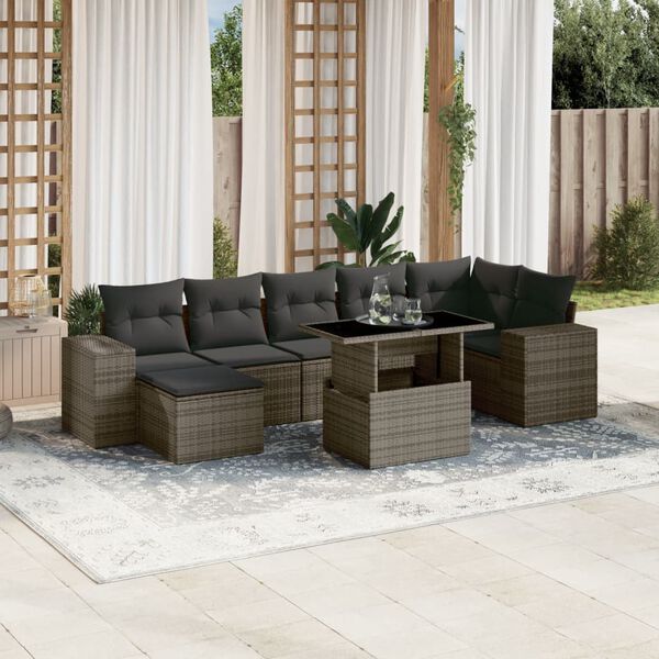 vidaXL Garden Sofa Set Grey