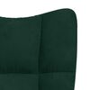 vidaXL Relaxing Chair With Stool Dark Green Velvet (100% polyester), Steel