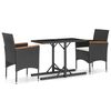 vidaXL Dining Set Black, Cream White