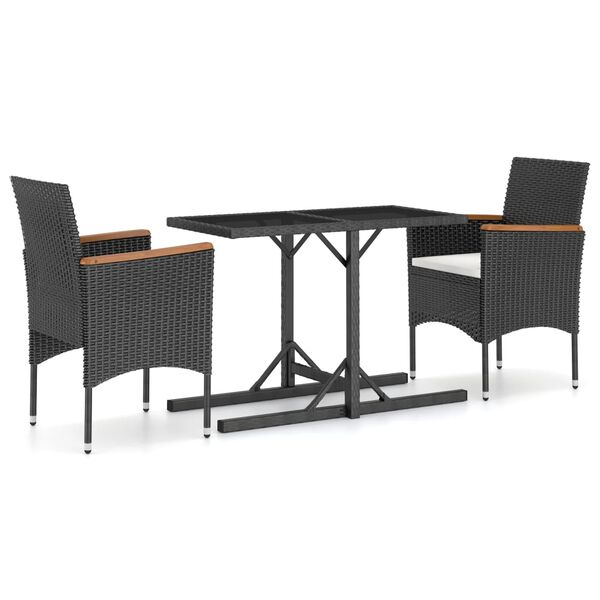 vidaXL Dining Set Black, Cream White