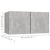vidaXL TV Cabinet Set Set of 4 Concrete Gray Engineered wood Standard