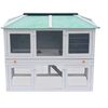 vidaXL Animal Cage White and Green Fir wood with painted finish, plywood