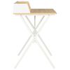 vidaXL Desk White and natural oak Engineered wood Medium Desk