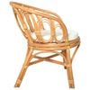 vidaXL Dining Chair Light brown, Cream white Natural rattan, Linen