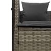 vidaXL Double Sun Lounger Grey PE rattan, powder-coated steel, polyester