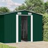 vidaXL Garden Shed Green Galvanized Steel Large Sliding Doors