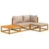 vidaXL Garden Lounge Set Taupe Solid acacia wood Medium Modular