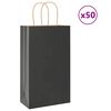 vidaXL Paper Bags 50 pcs with Handles Black 21x11x36 cm